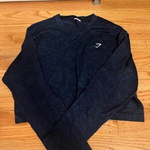 Gymshark Adapt Animal Seamless Long Sleeve Top Navy Womens Medium